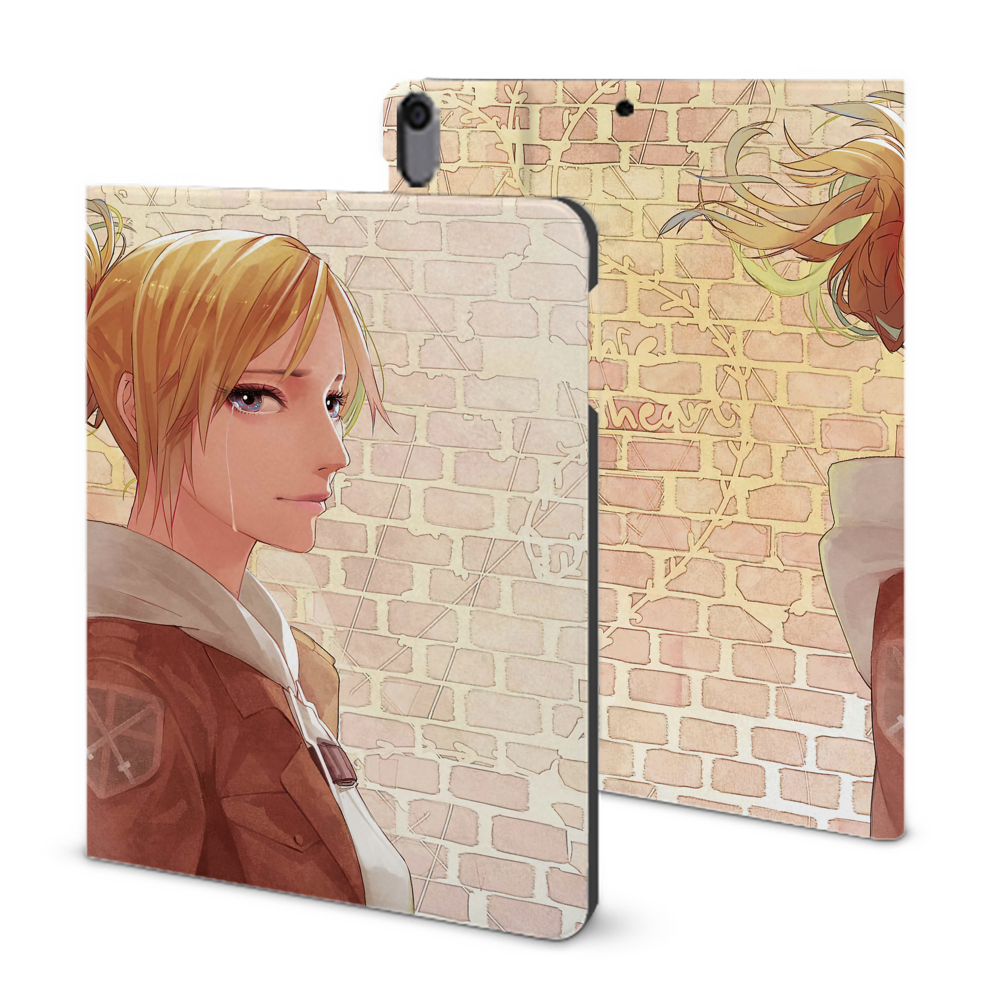 （画像用） 進撃の巨人 Attack on Titan IPad ケース ブック型 PUレザー TPU 耐衝撃 軽量 薄型 ペン収納なし 全面保護 IPad 各モデル対応